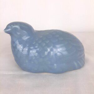 VINTAGE Quail Bird Figurine, Blue. Made in USA. 103 MCM Hen Vanguard Accents